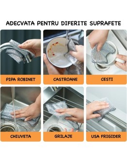 К-т 5бр абразивни телени кърпи с ръкавица